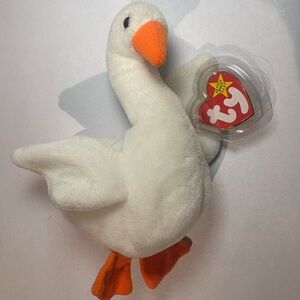 Ty Beanie Collectible Baby Gracie Goose with Orange Accents 6/17/1996